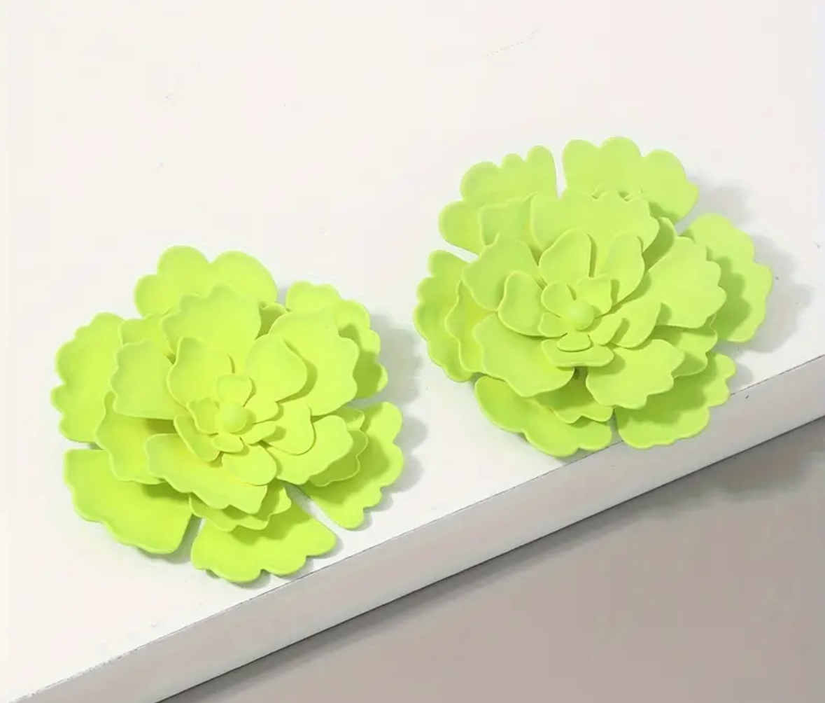 Lime Petal Earrings