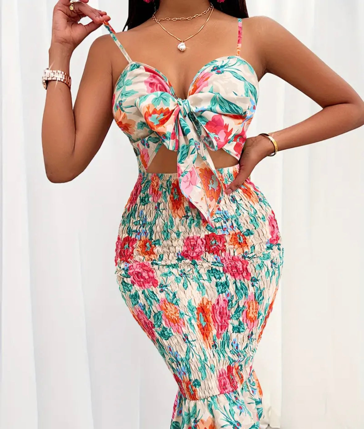 Floral Frontbow Dress