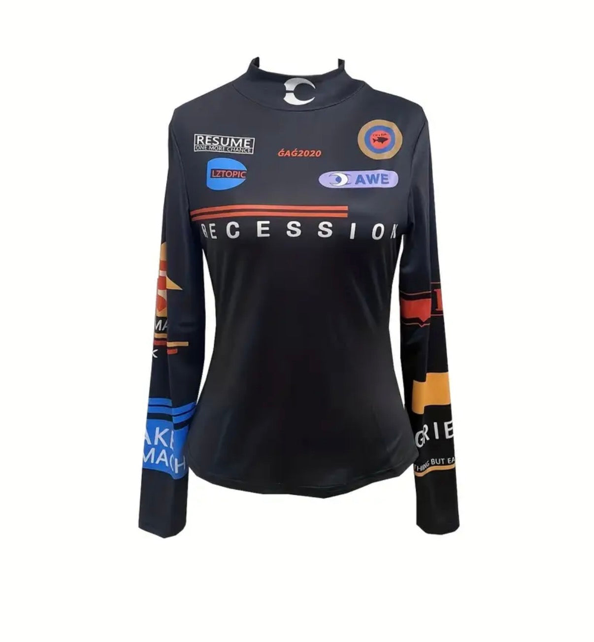 Mock Neck Graphic Top