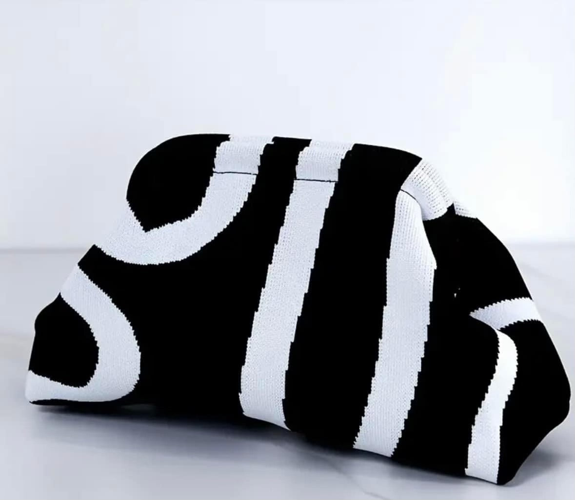 Artsy Black and White Clutch
