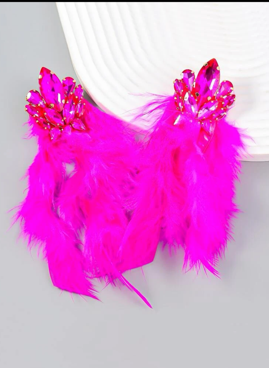 Pink Feather Earrings