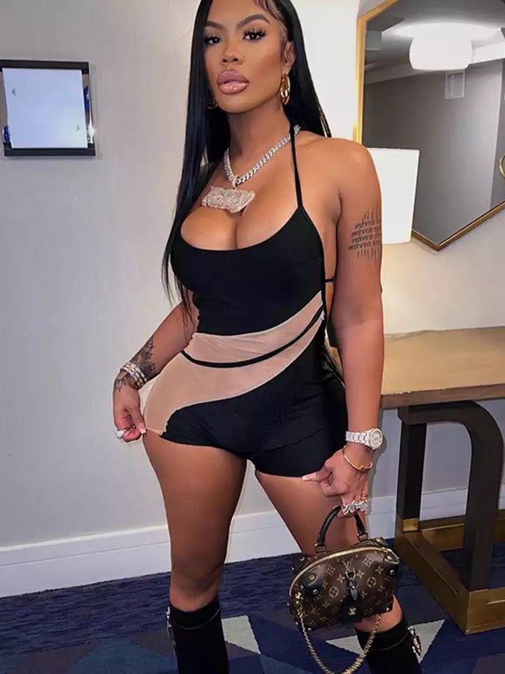 Backless Mesh Romper