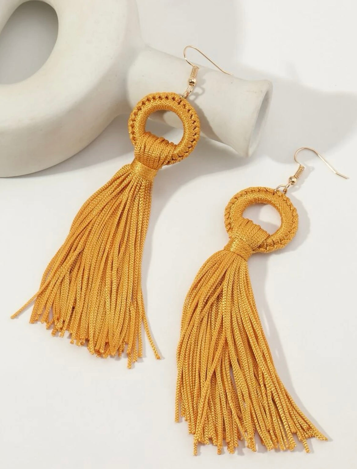 Mustard Tassel Earrings