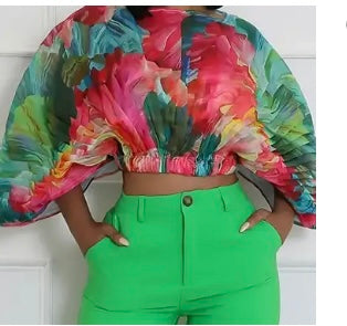 Elastic Floral Top