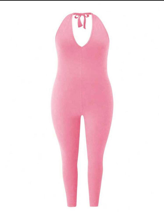 Halter Pink Jumpsuit