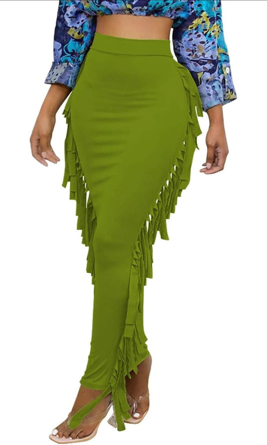 Fitted Fringe Skirt
