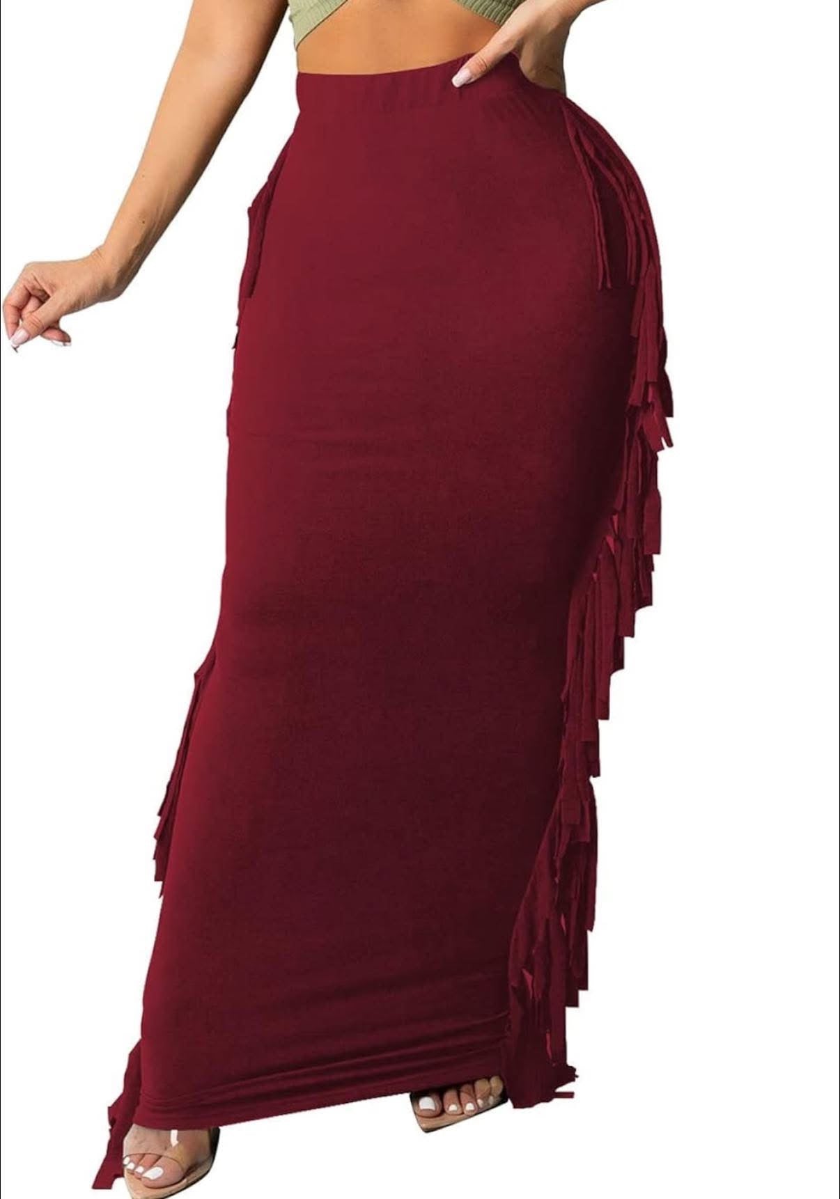 Fitted Fringe Skirt