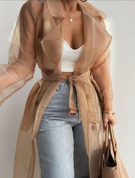 Mesh Belted Trench