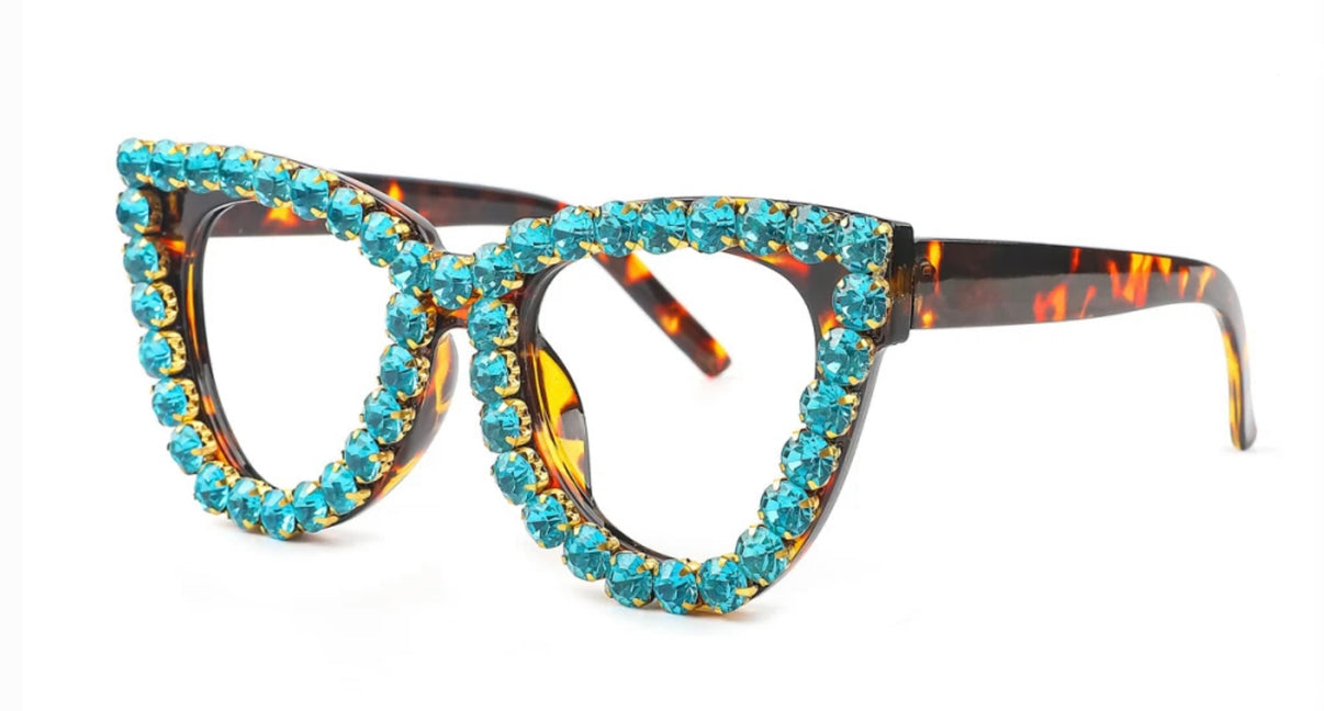 Cateye Blue Rhinestone