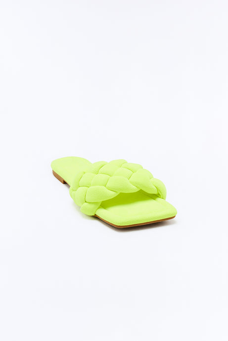 Lime Braided Slides