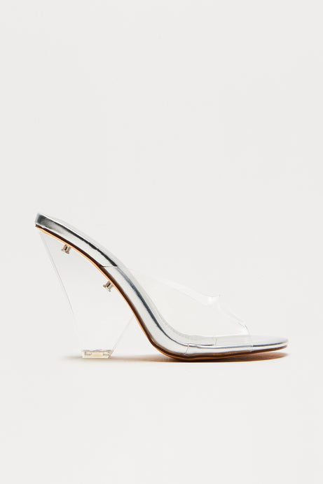 Silver Clear Heels
