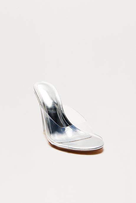 Silver Clear Heels