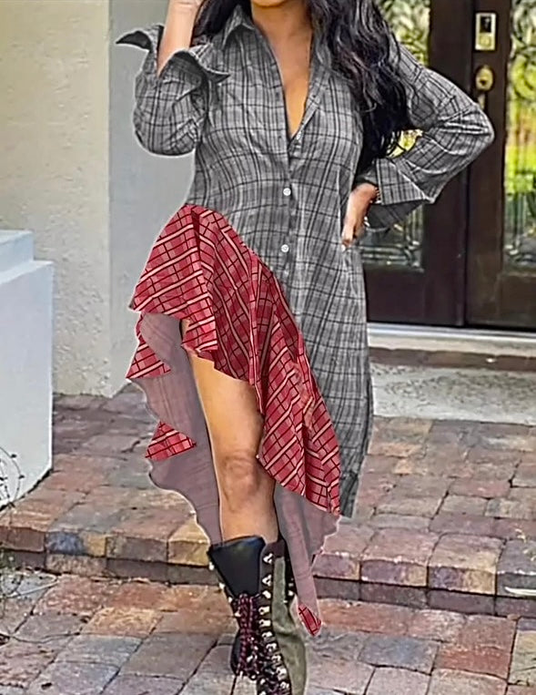 Plaid One Piece Tier Dress