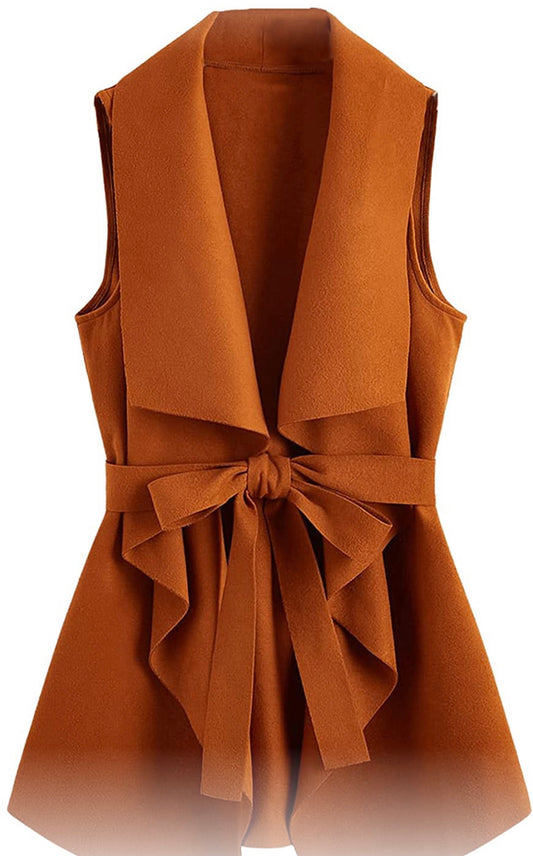 Sleeveless Belted Vest