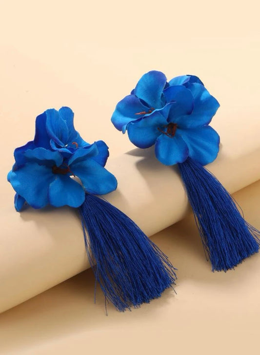 Flower Tassel Earrings