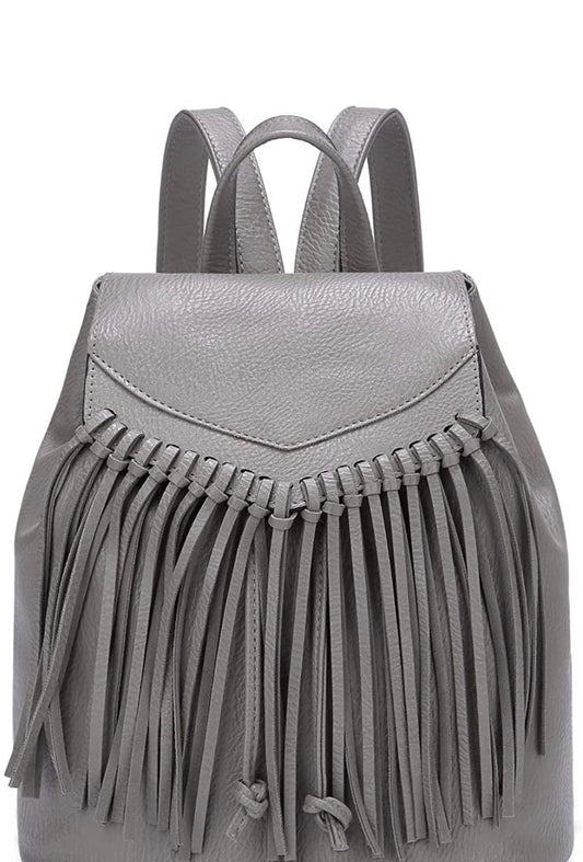 Fringe Leather Backpack