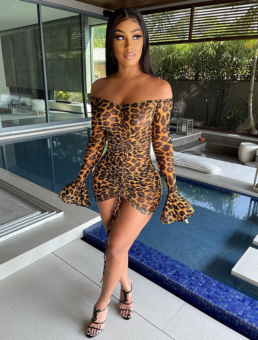 Mesh Cheetah Party Dress