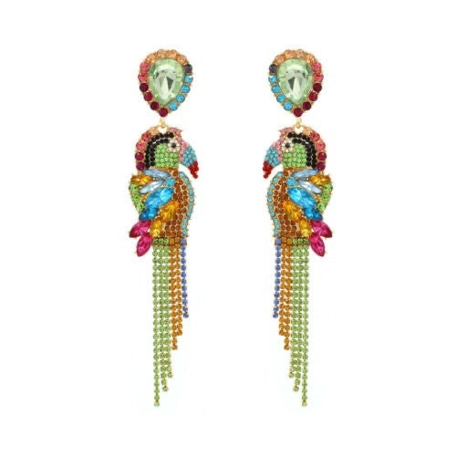 Multicolor Parakeet Earrings