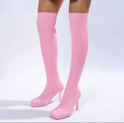 Pink Knitted Boots