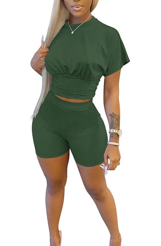 Crop top and biker shorts set