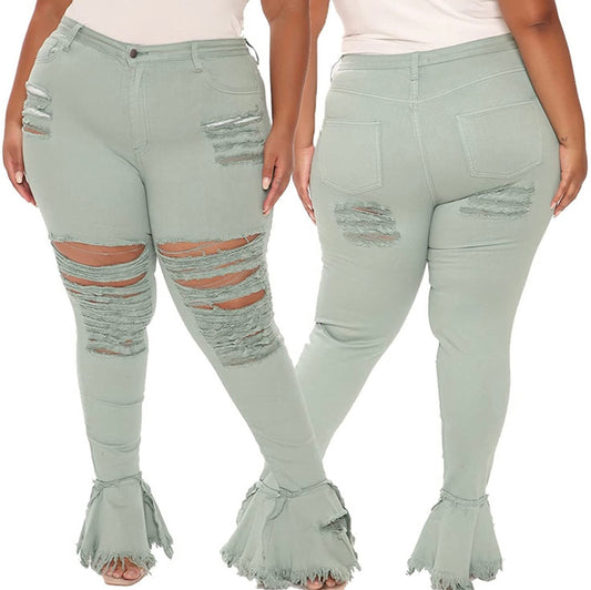 Plus Mint Ripped Jeans